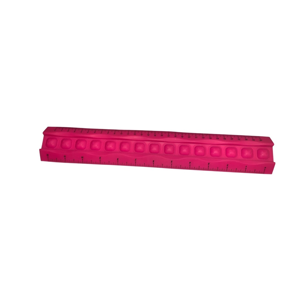 Pink Ruler &‎ Purple Green Plastic Storage Box Kids School Supplies